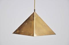 Florian Schulz Pyramid Ceiling Lamp in Brass, Germany, 1970