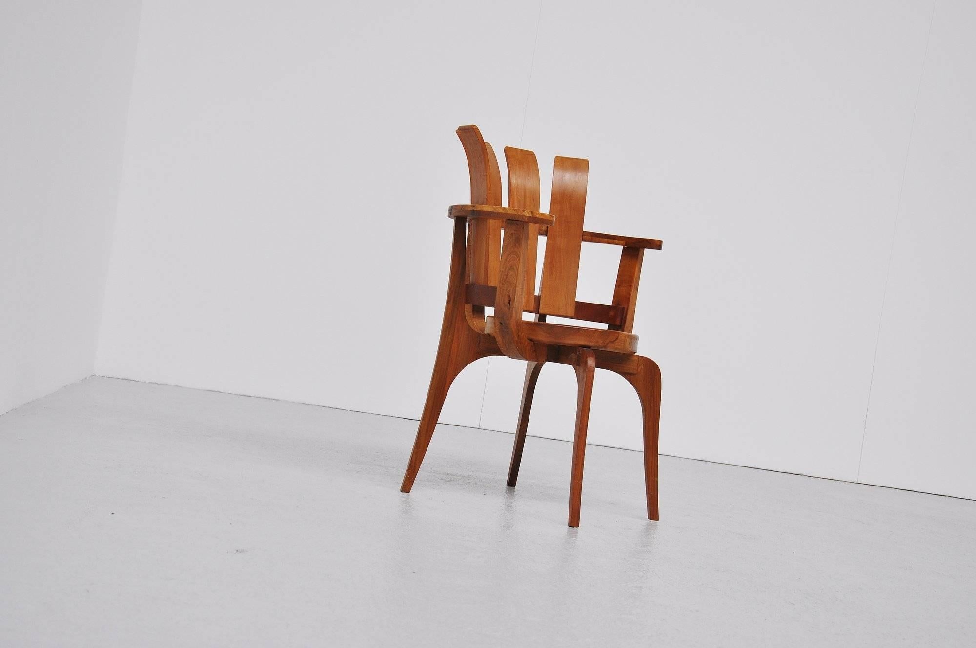 Brazillian Side Chair in Walnut, 1960 In Excellent Condition In Roosendaal, Noord Brabant