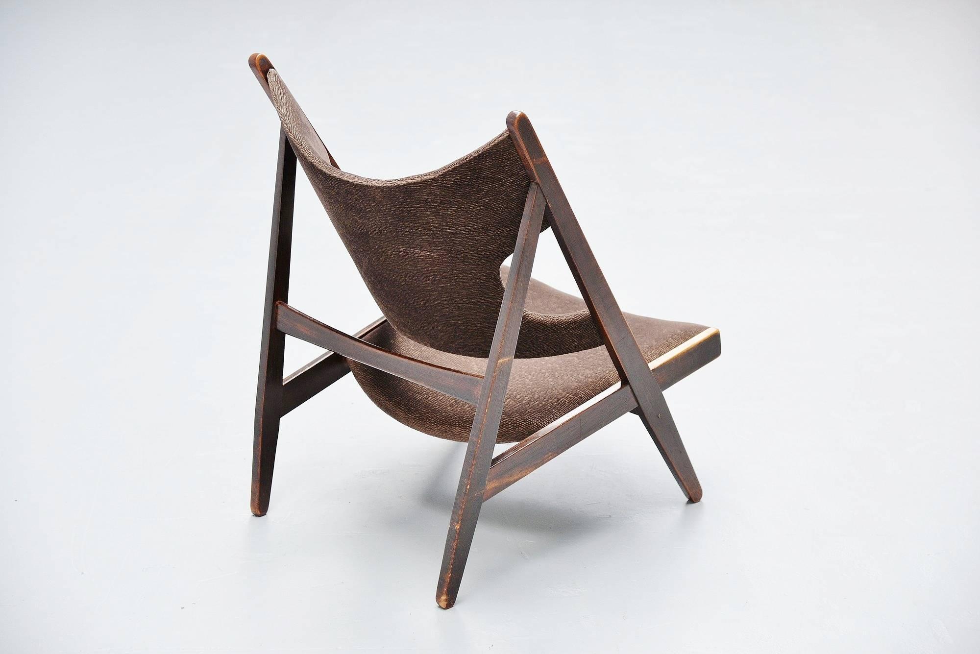 Ebonized Ib Kofod Larsen Knitting Chair Christensen and Larsen, 1950