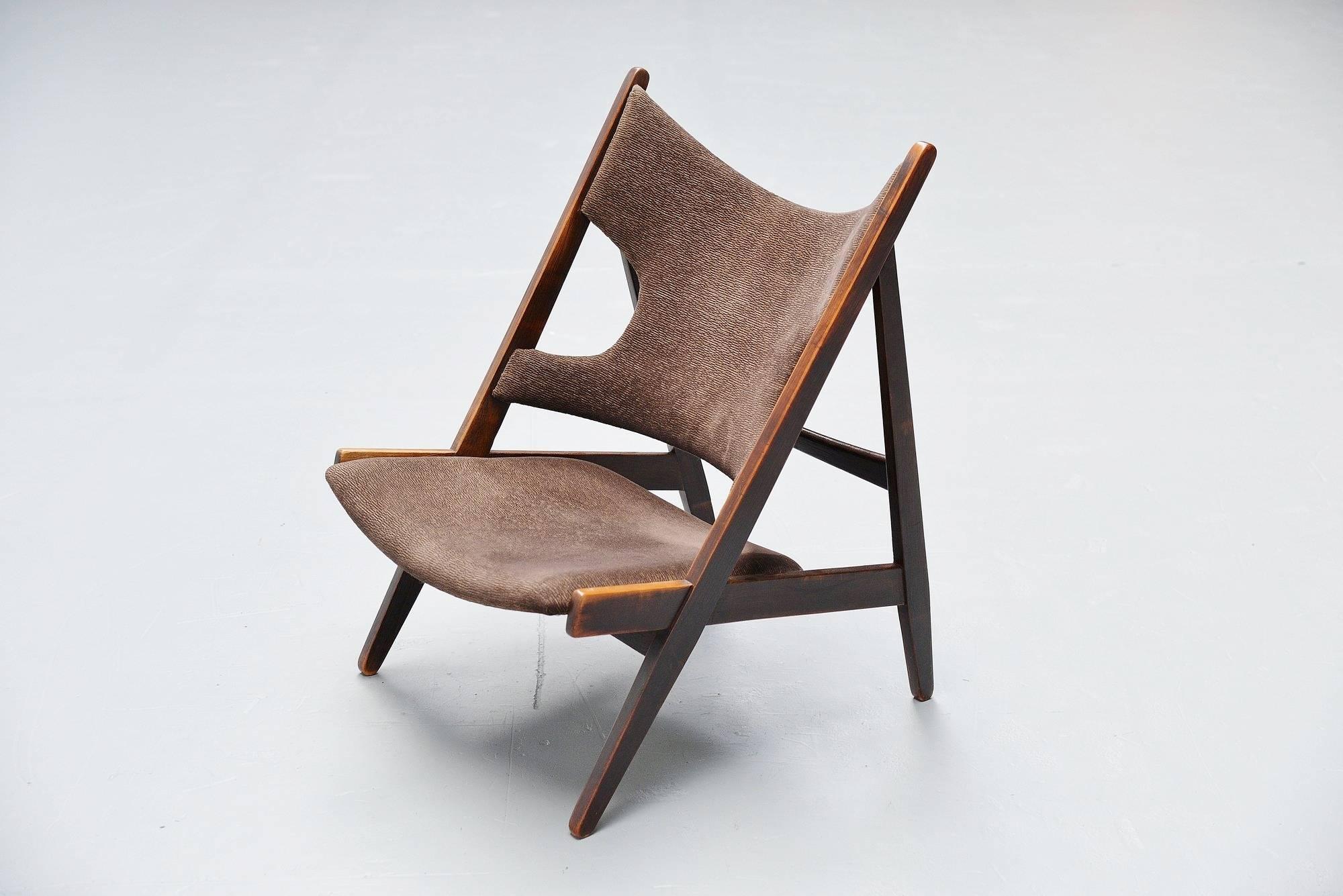 Ib Kofod Larsen Knitting Chair Christensen and Larsen, 1950 In Good Condition In Roosendaal, Noord Brabant