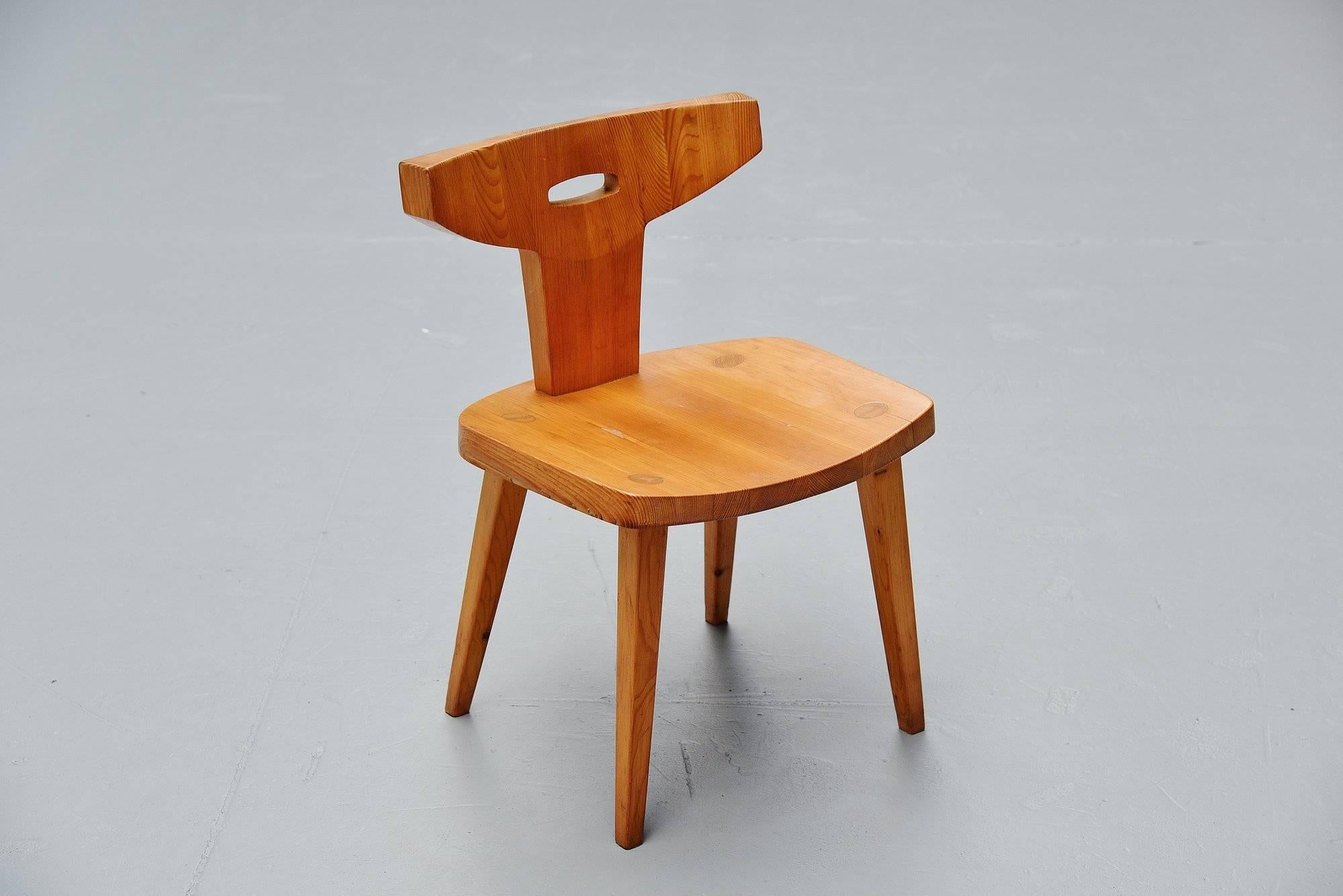 Pine Jacob Kielland Brandt Dining Chairs Set of Four, Denmark, 1960