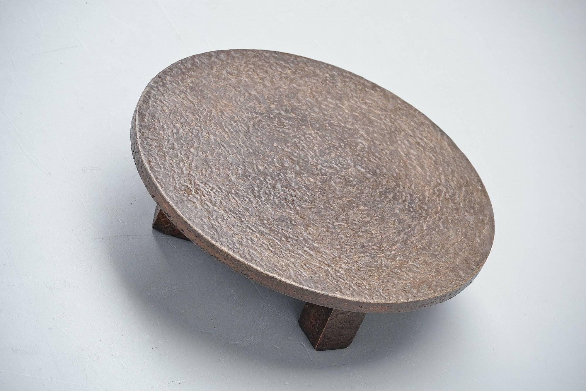 Mid-Century Modern Ado Chale Style Brutalist Coffee Table, France, 1970