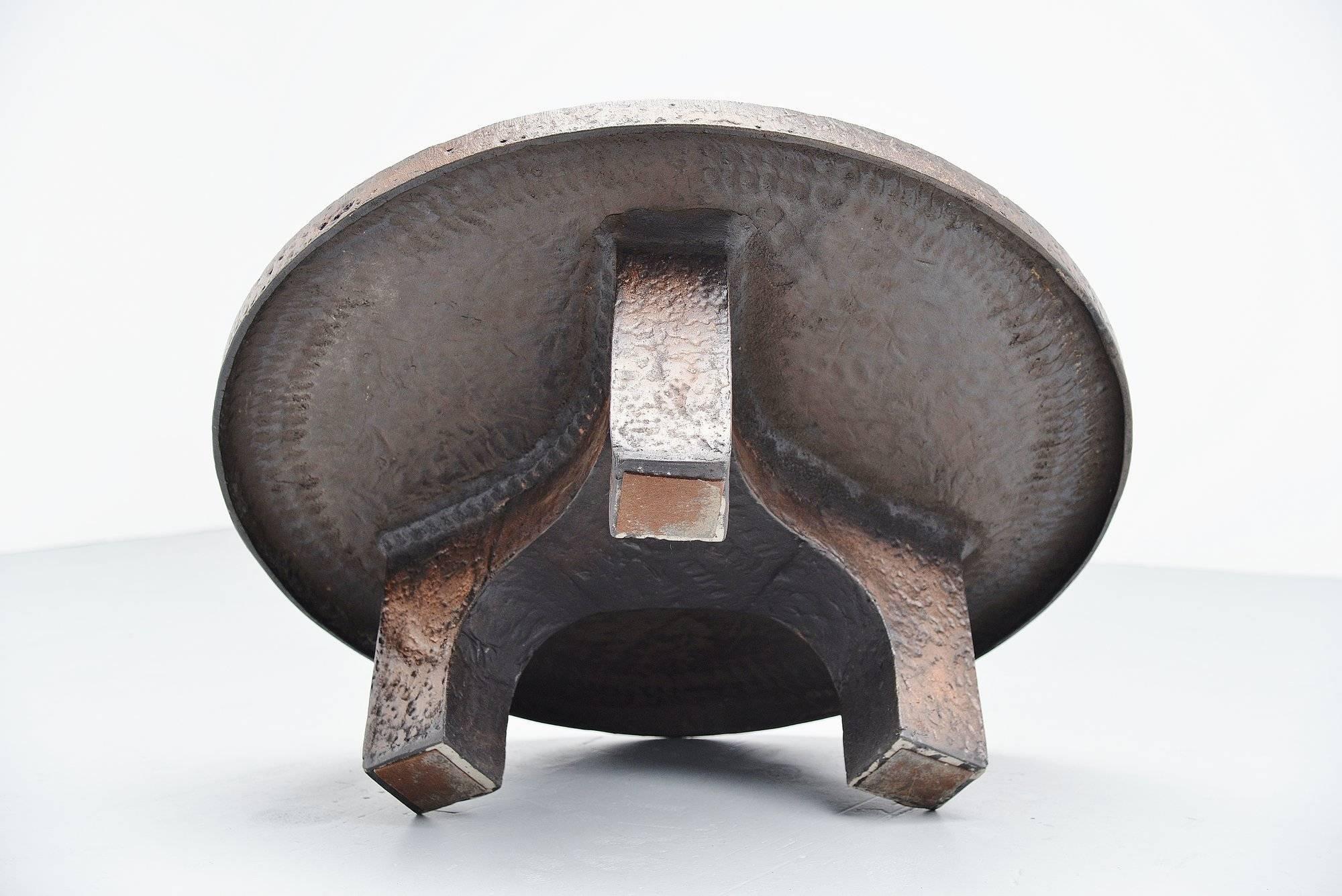 Cast Stone Ado Chale Style Brutalist Coffee Table, France, 1970