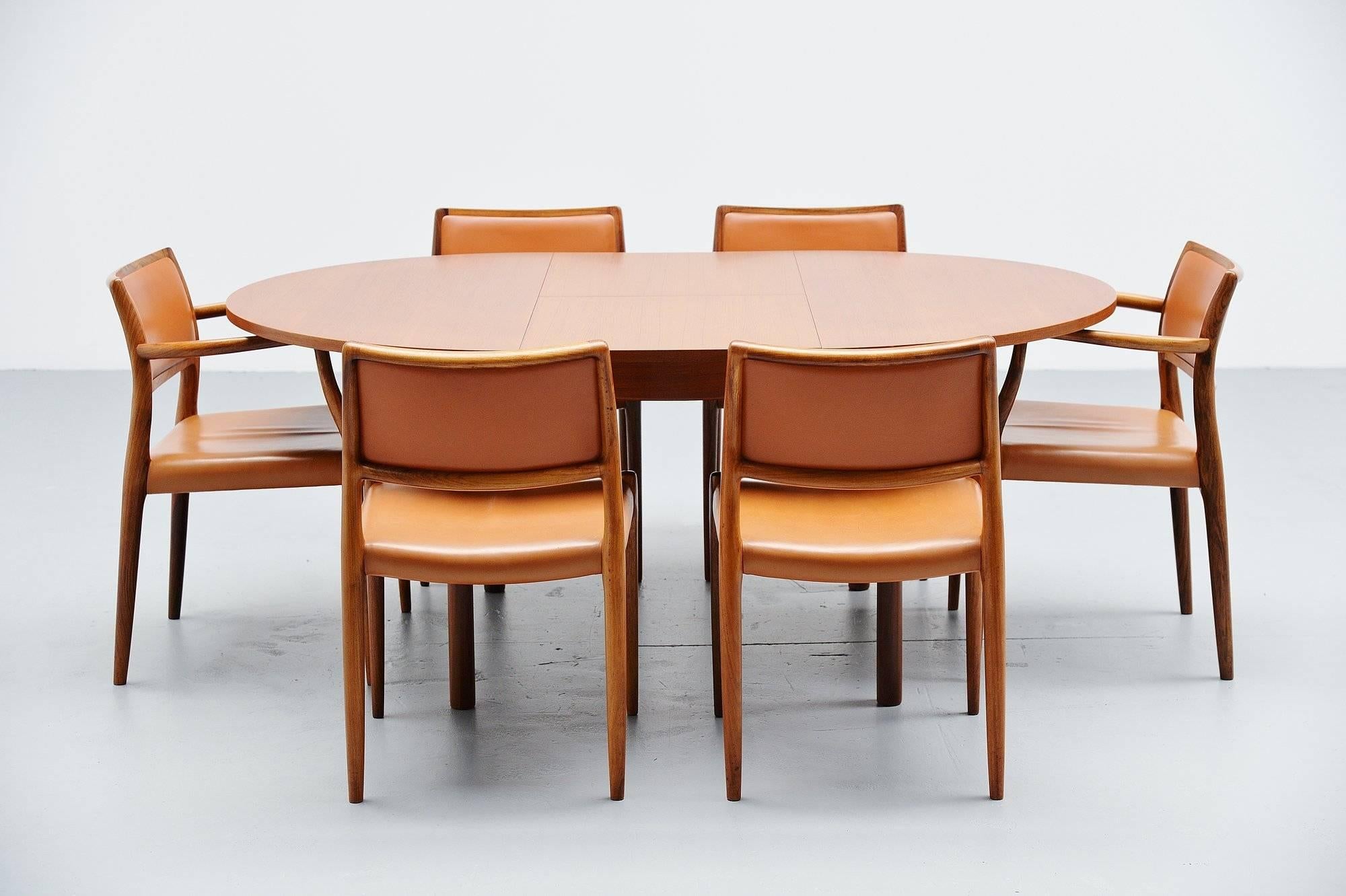 Mid-20th Century Teak Danish Oval Dining Table, Denmark, 1960