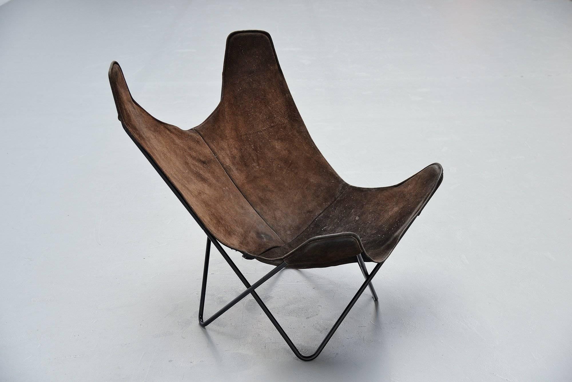 Late 20th Century Jorge Hardoy Ferrari Butterfly Chair Brown for Knoll, 1970