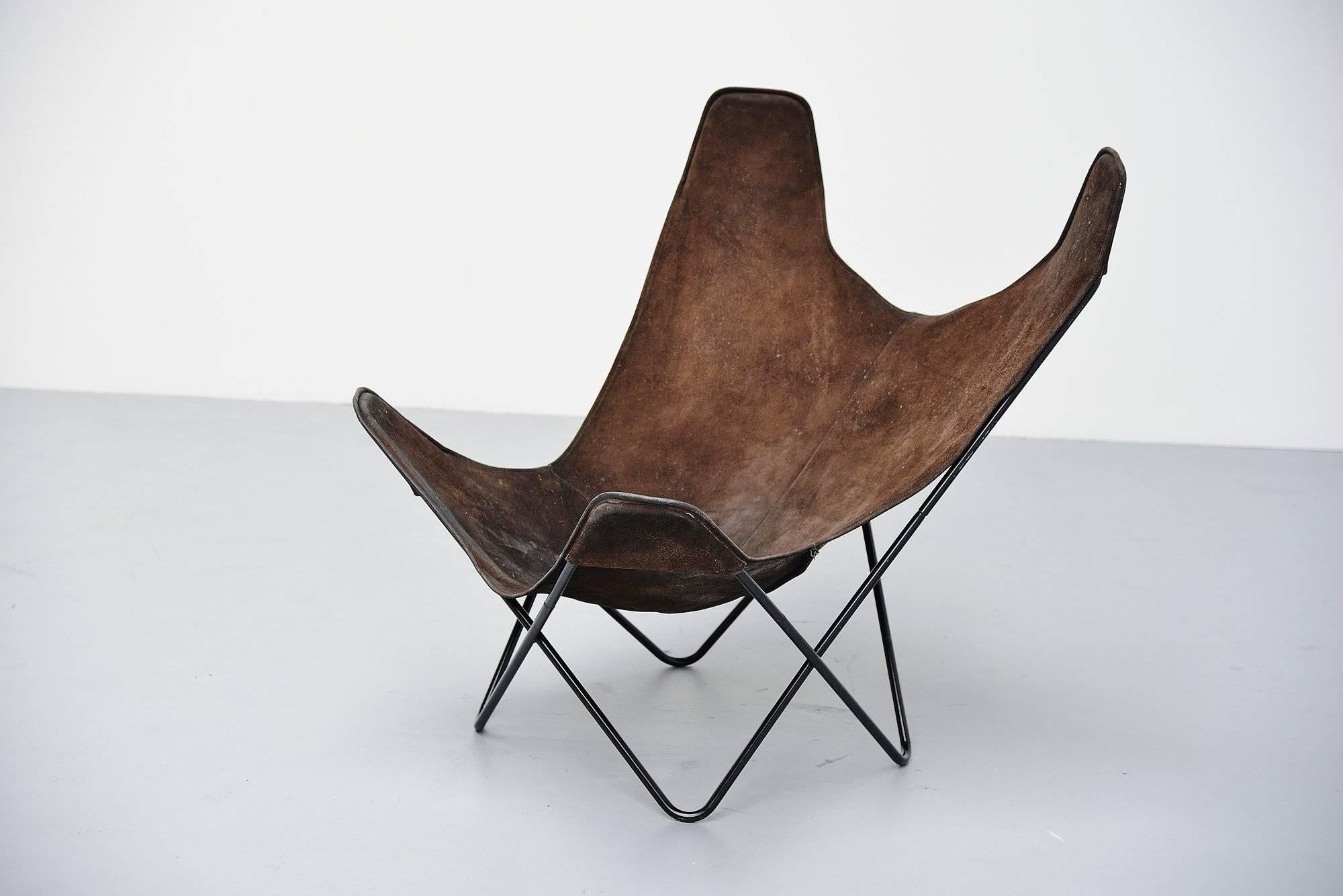 Mid-Century Modern Jorge Hardoy Ferrari Butterfly Chair Brown for Knoll, 1970