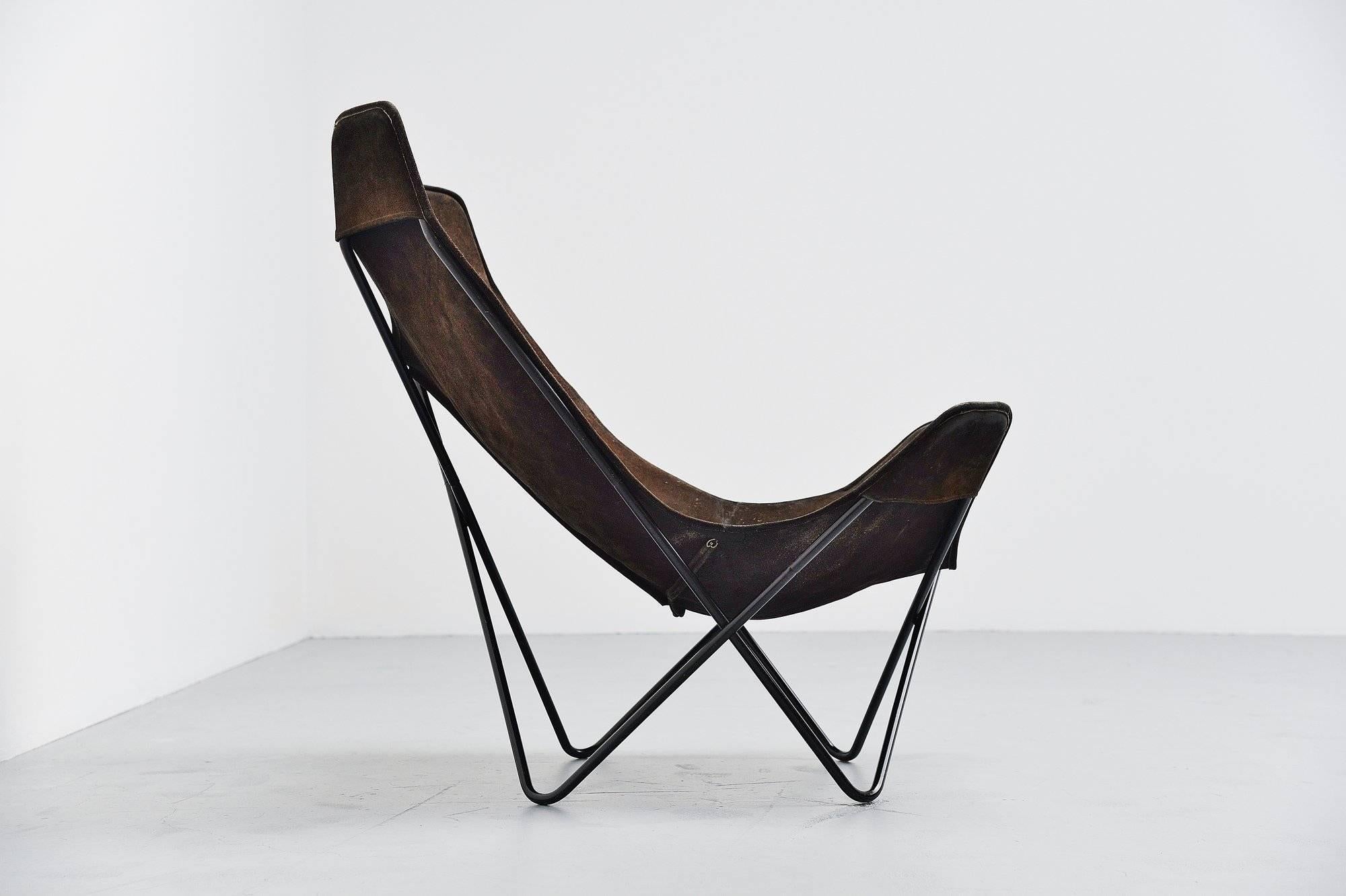 Jorge Hardoy Ferrari Butterfly Chair Brown for Knoll, 1970 In Good Condition In Roosendaal, Noord Brabant