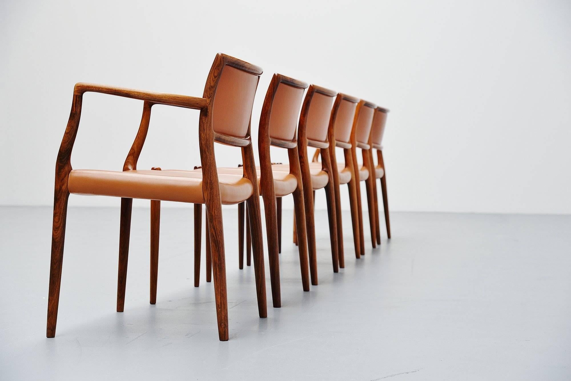 Scandinavian Modern Niels Møller Dining Chairs Model 80 Rosewood, Denmark, 1966