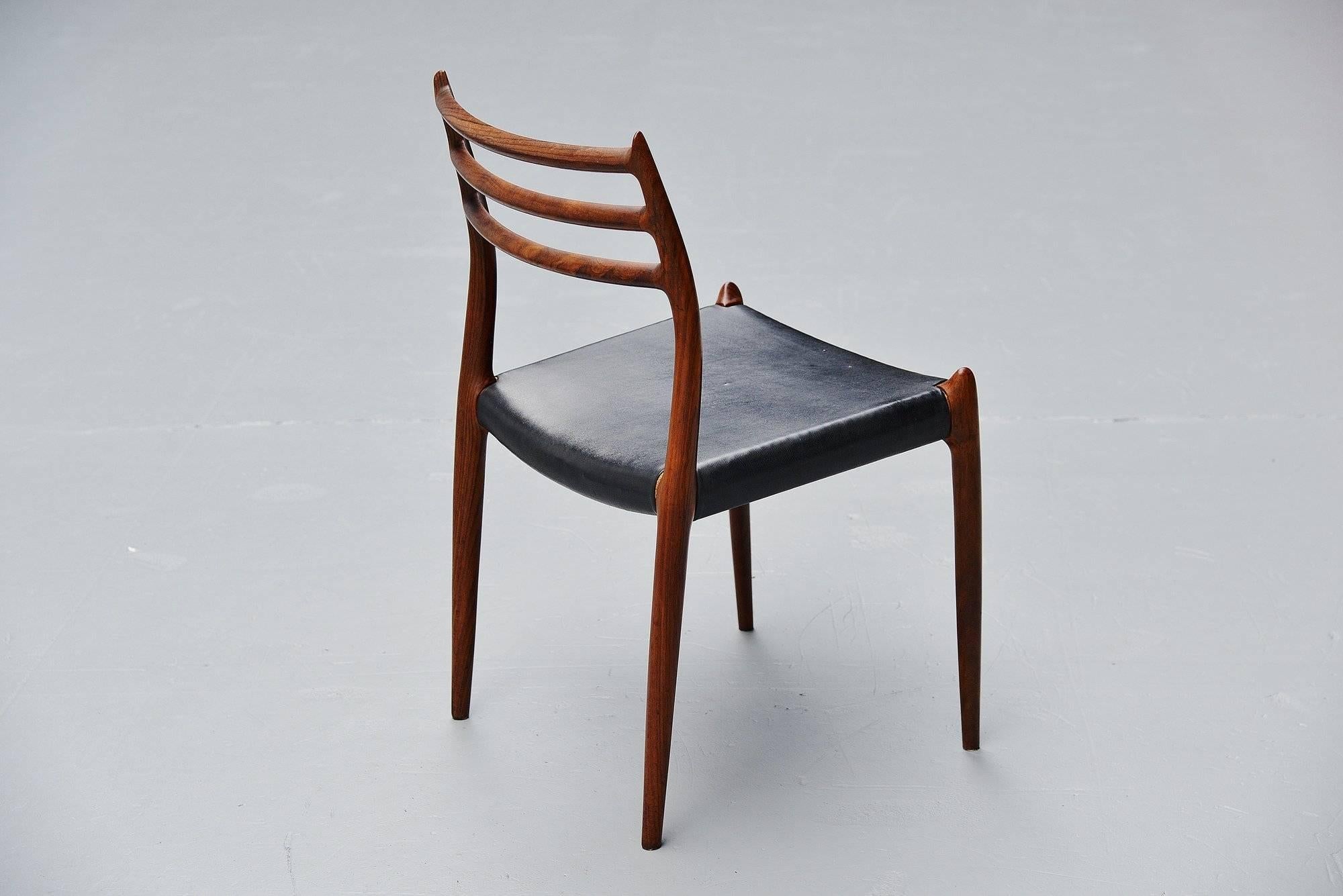 Niels Moller Model 78 Dining Chairs in Rosewood Denmark, 1962 1