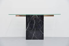 Artedi Console Table in Black Marble, Italy, 1970