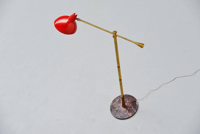 Stilnovo Floor Lamp with Marble Base, Italy, 1950 For Sale at 1stDibs