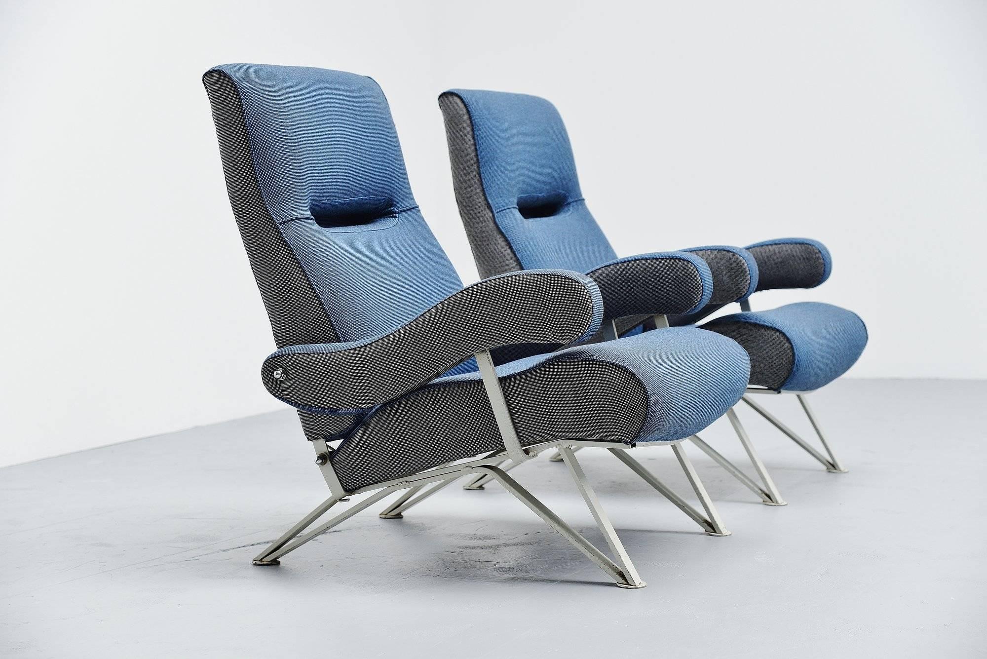 Gianni Moscatelli Adjustable Lounge Chairs Formanova, Italy, 1959 In Excellent Condition In Roosendaal, Noord Brabant
