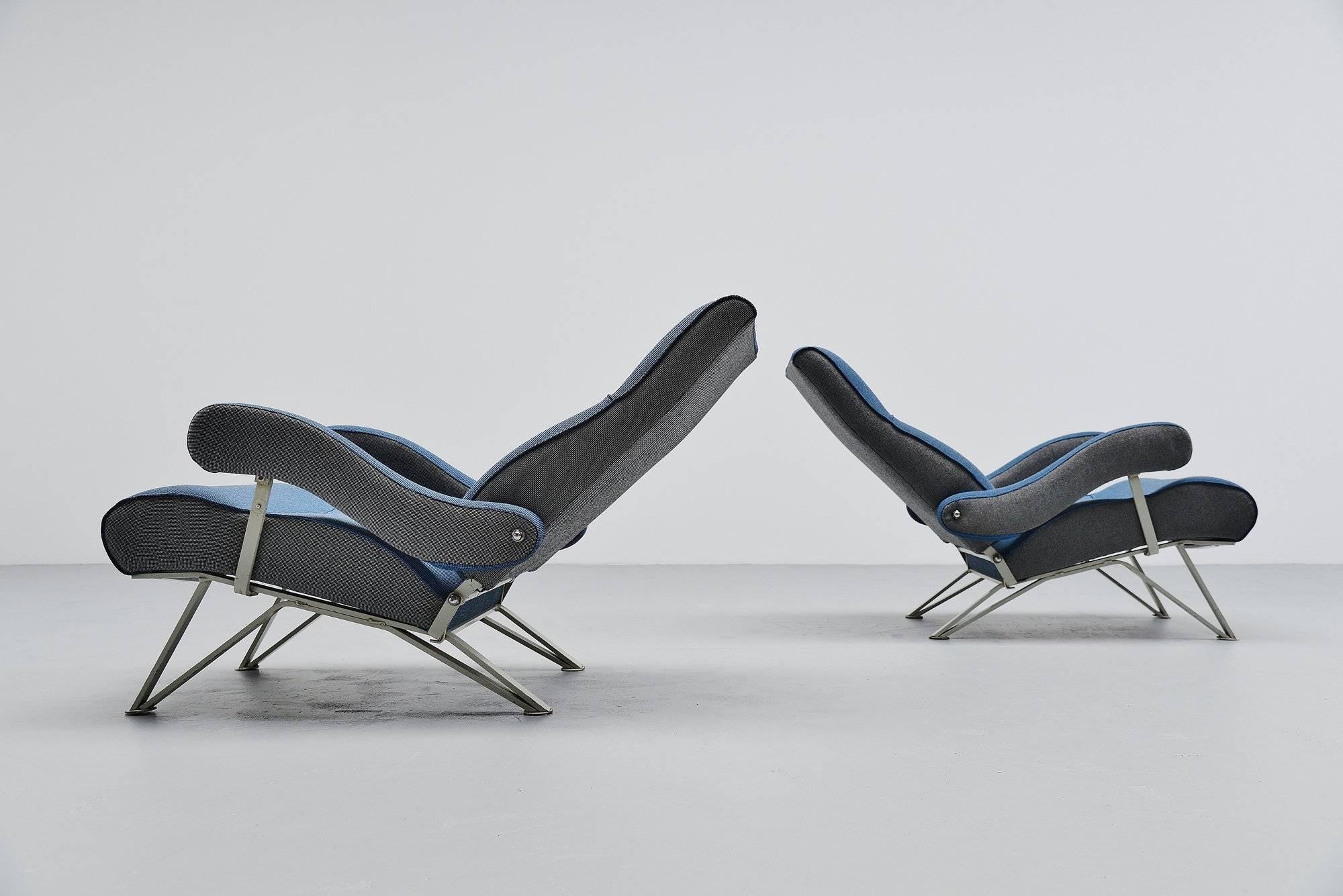 Gianni Moscatelli Adjustable Lounge Chairs Formanova, Italy, 1959 1