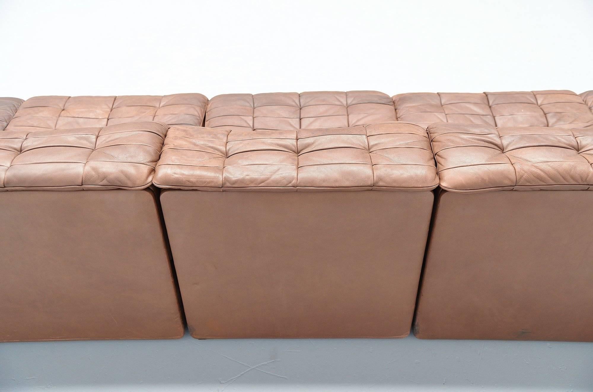 De Sede Ds11 Patchwork Sofa in Chocolate Brown, Switzerland In Good Condition In Roosendaal, Noord Brabant