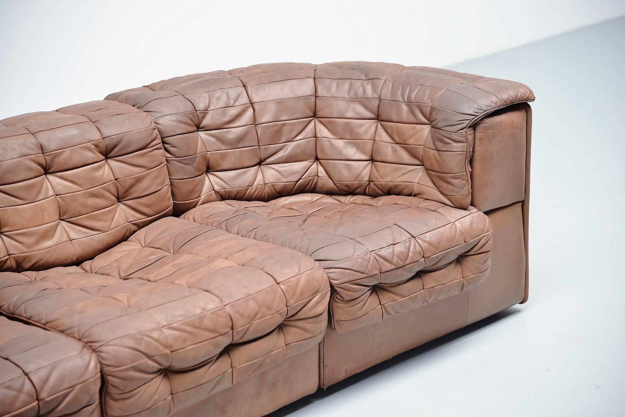 Mid-Century Modern De Sede Ds11 Patchwork Sofa in Chocolate Brown, Switzerland