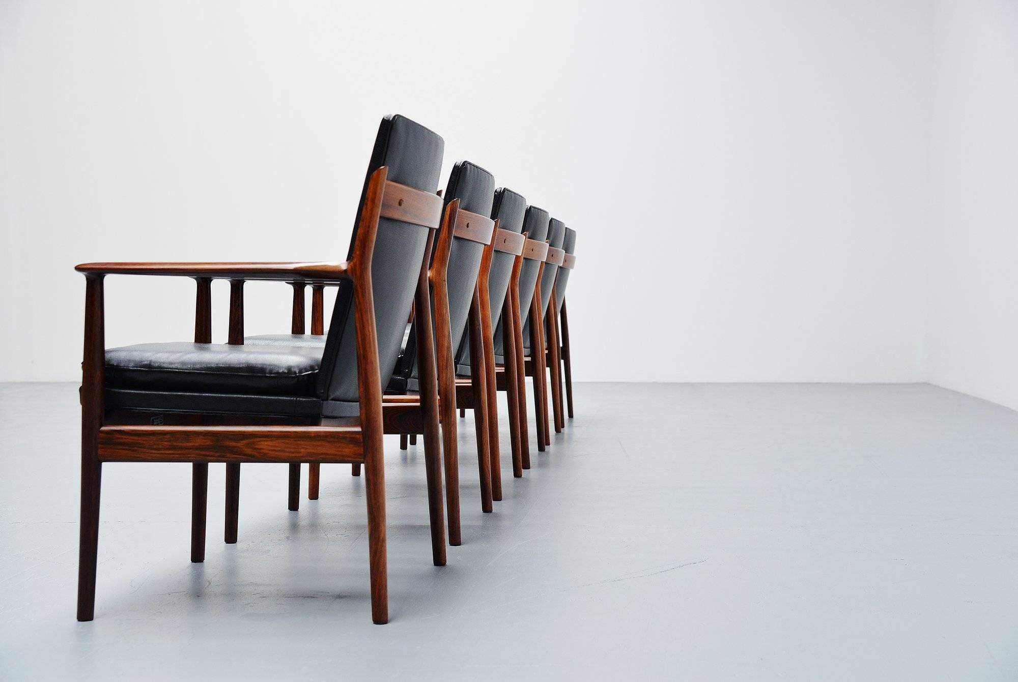 Scandinavian Modern Arne Vodder Conference Chairs Sibast Mobler, Denmark, 1960