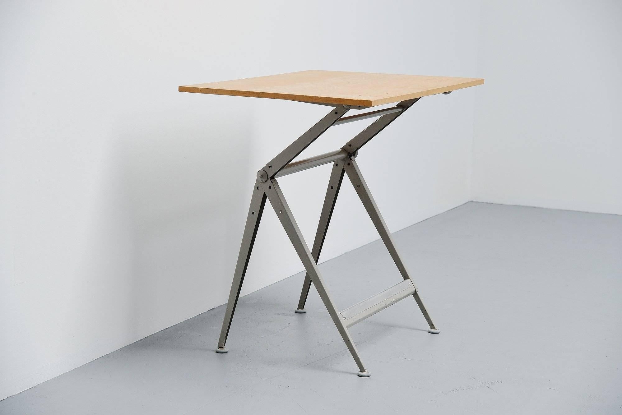 Industrial Wim Rietveld Friso Kramer Reply Drafting Table, Holland, 1963