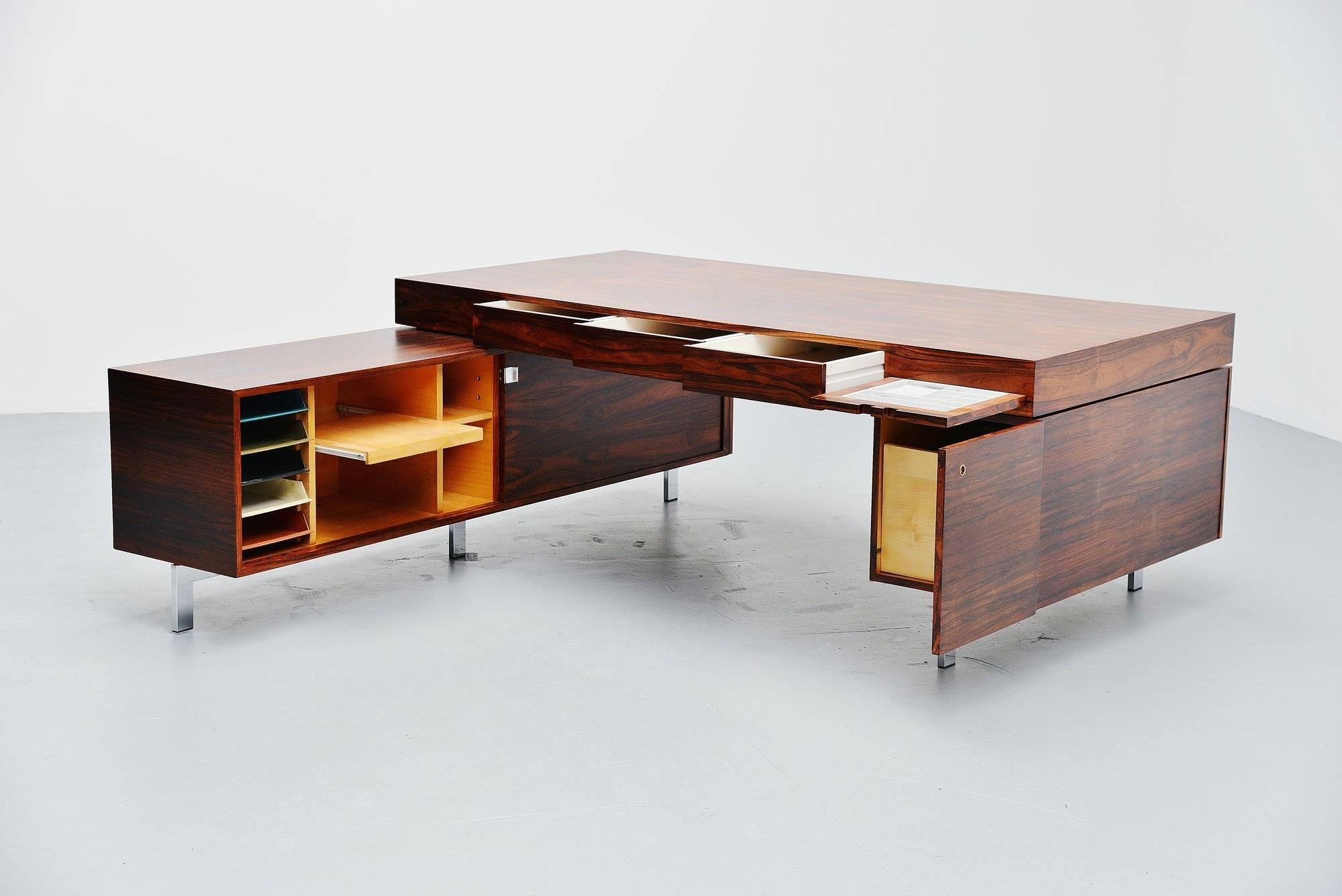 Rosewood Conference Desk Made in Denmark, 1960 In Excellent Condition In Roosendaal, Noord Brabant