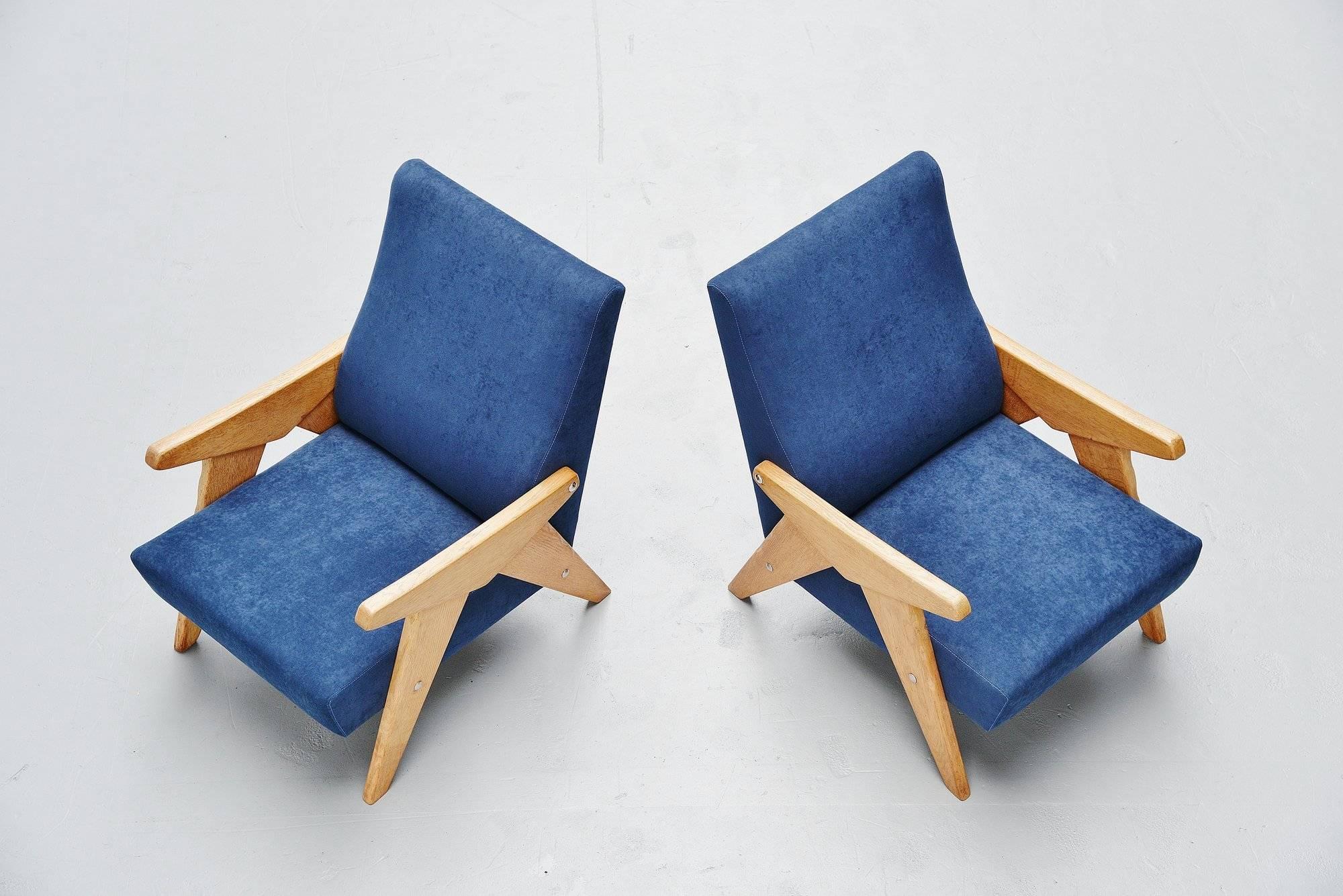 French Guillerme et Chambron Lounge Chairs, France, 1960