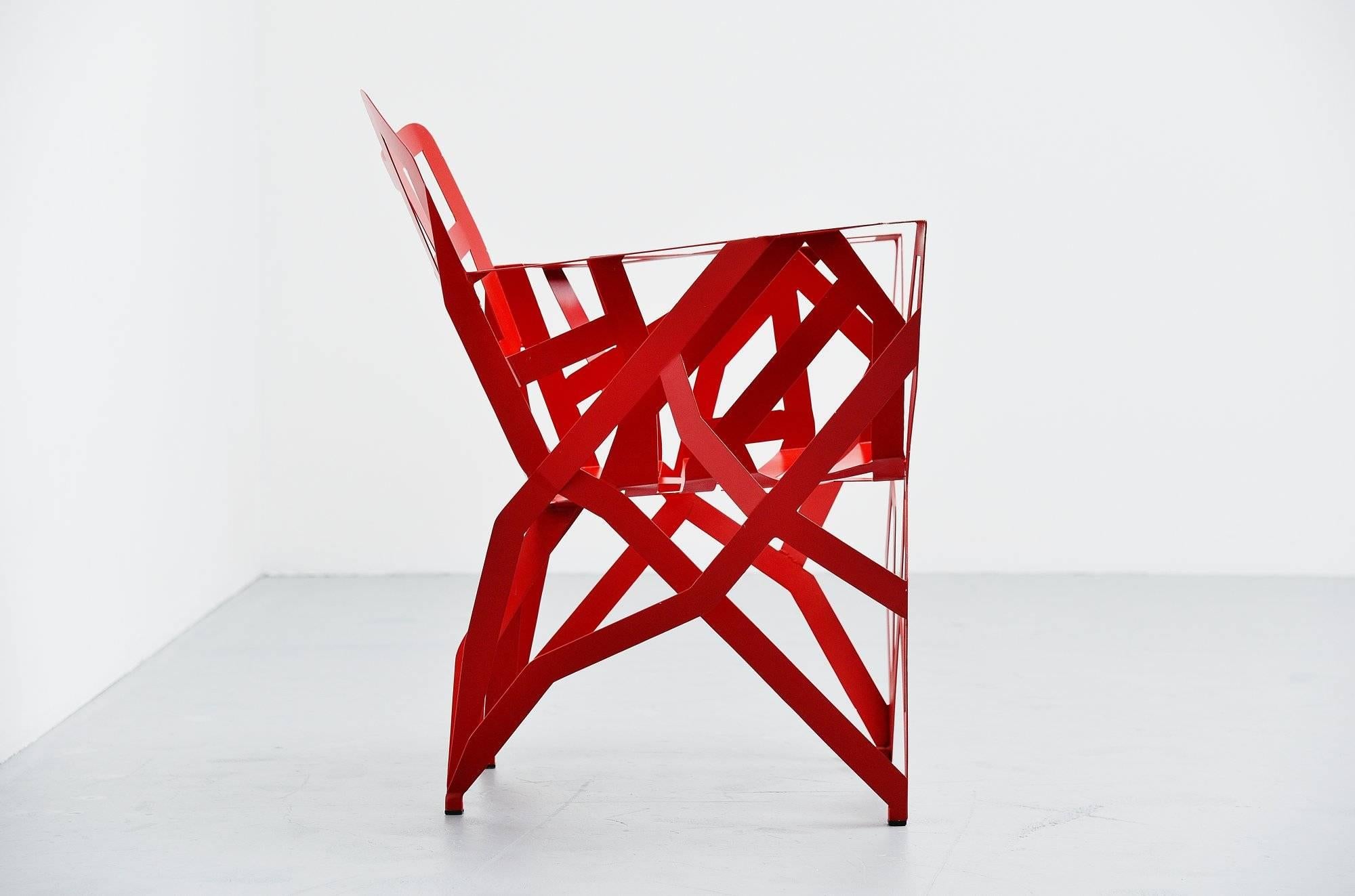 Mid-Century Modern Gérard Coquelin Zig Zag Chair, France, 1990