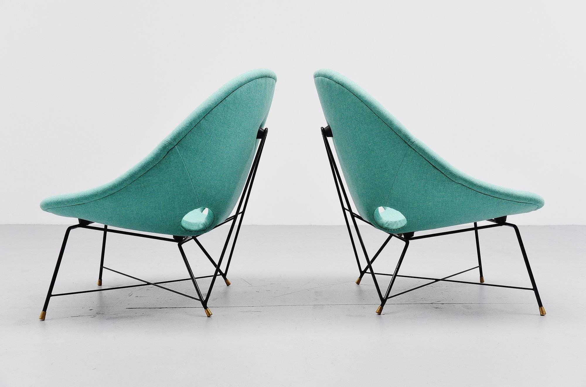 Augusto Bozzi Cosmos Lounge Chairs Saporiti Italia, 1954 1