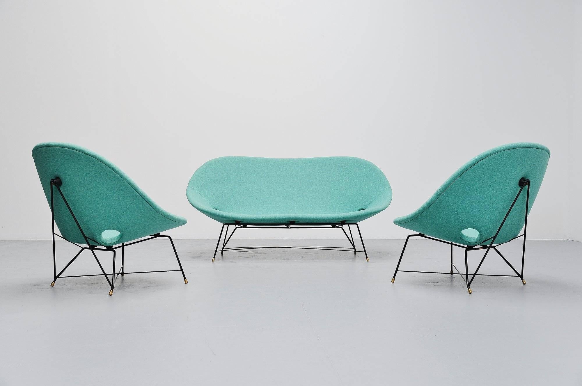 Augusto Bozzi Cosmos Lounge Chairs Saporiti Italia, 1954 3