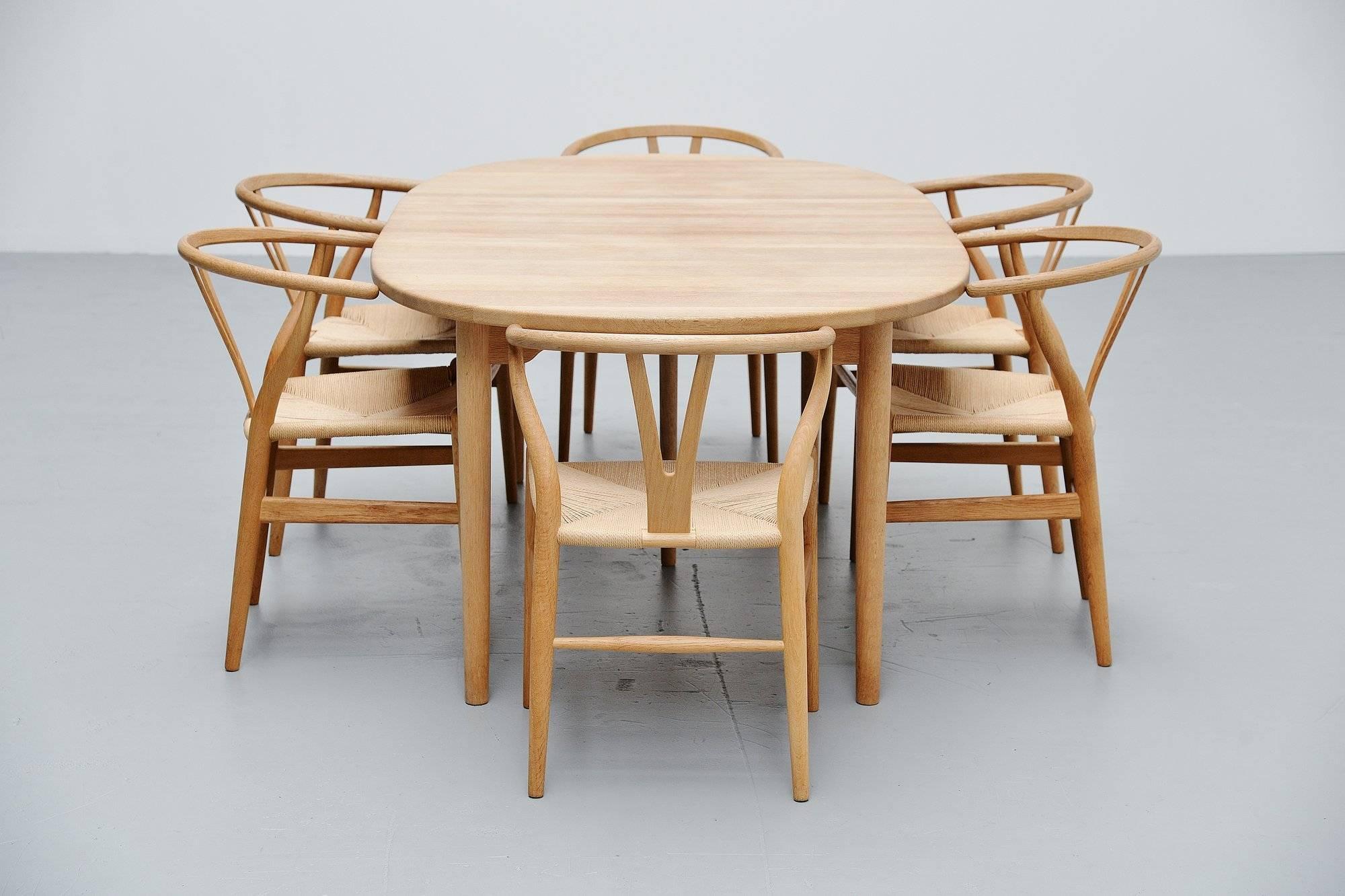 Danish Brdrene Andersen Soaped Oak Dining Table, Denmark, 1970