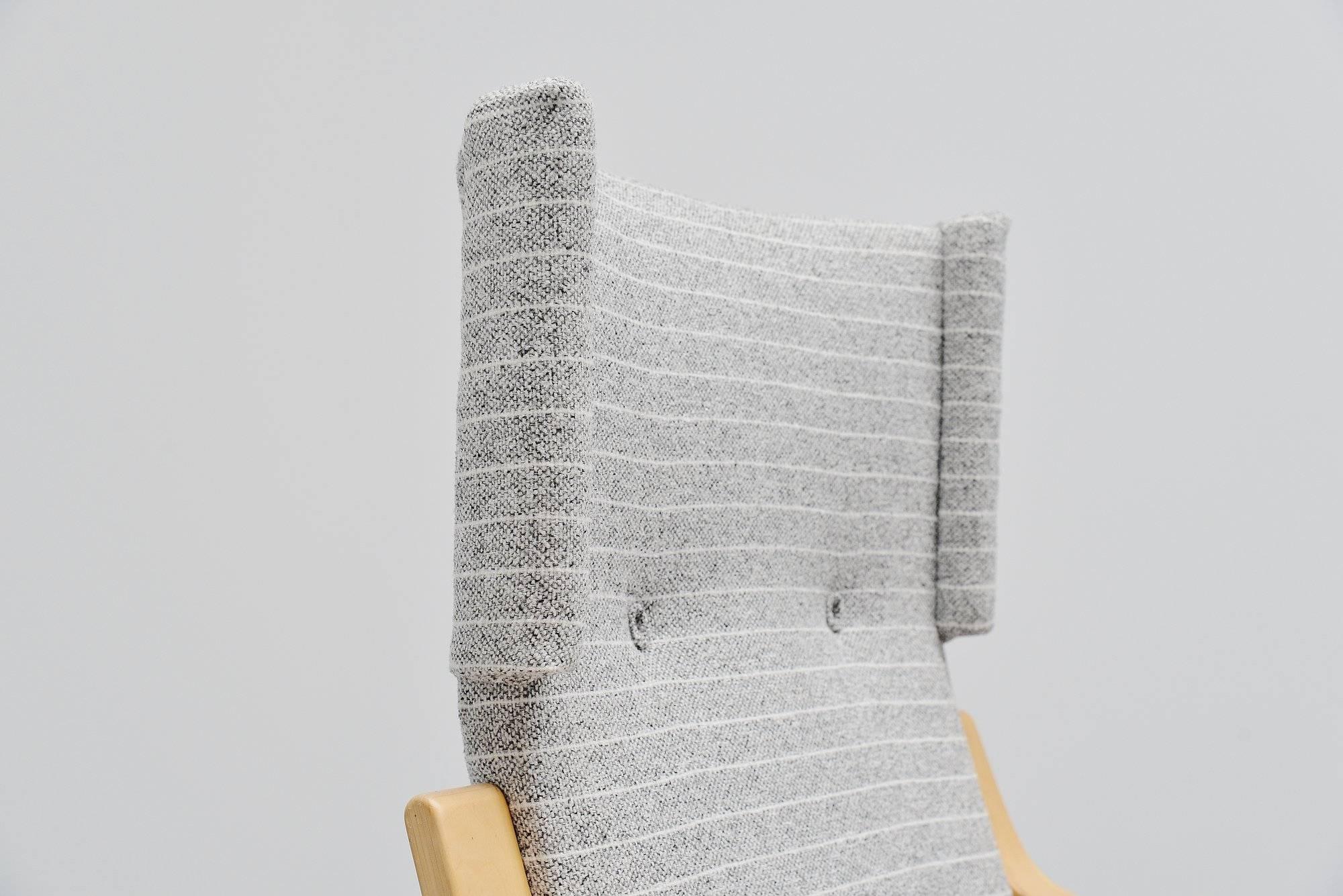 Upholstery Alvar Aalto 401 Wingback Chairs Artek, Finland, 1970