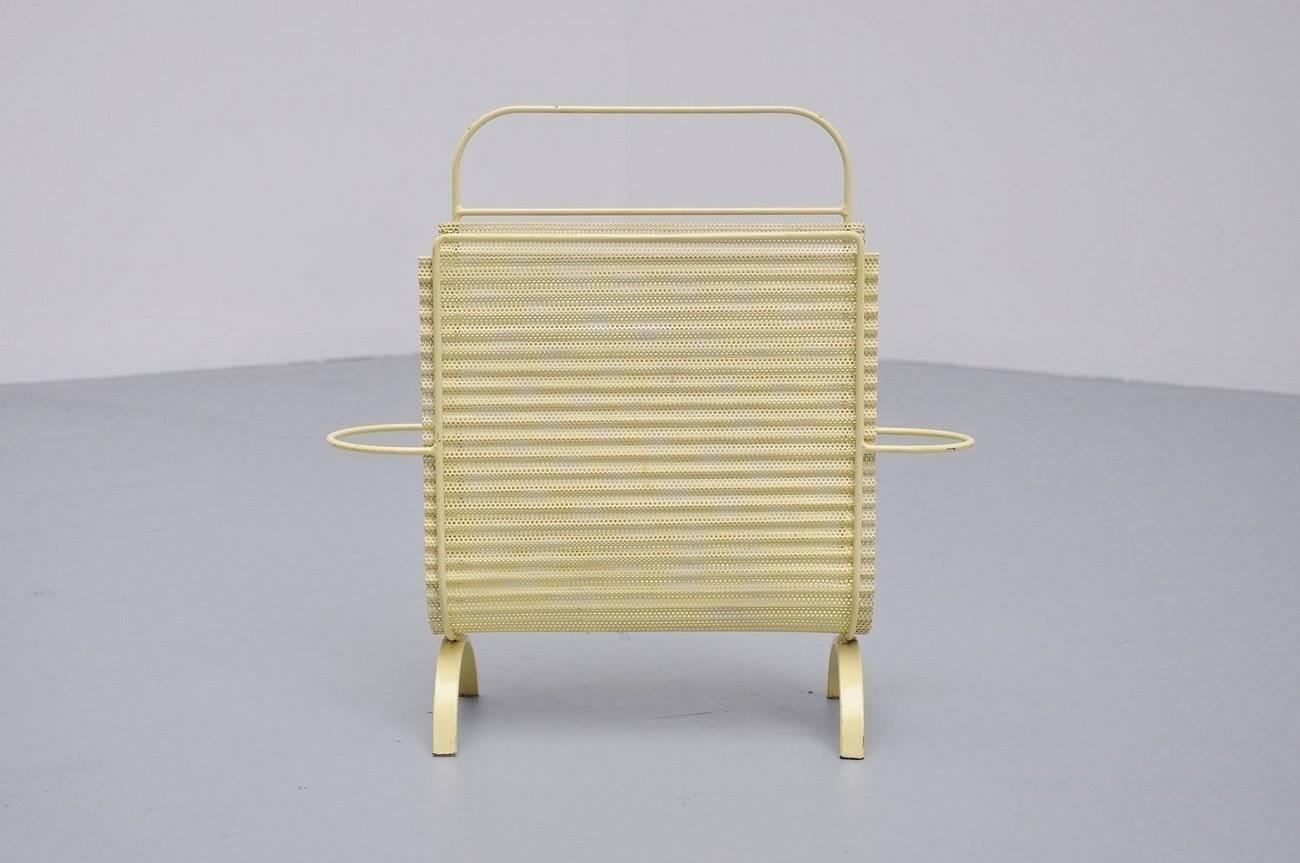 Mid-Century Modern Mathieu Mategot folded magazine stand by Artimeta 1955