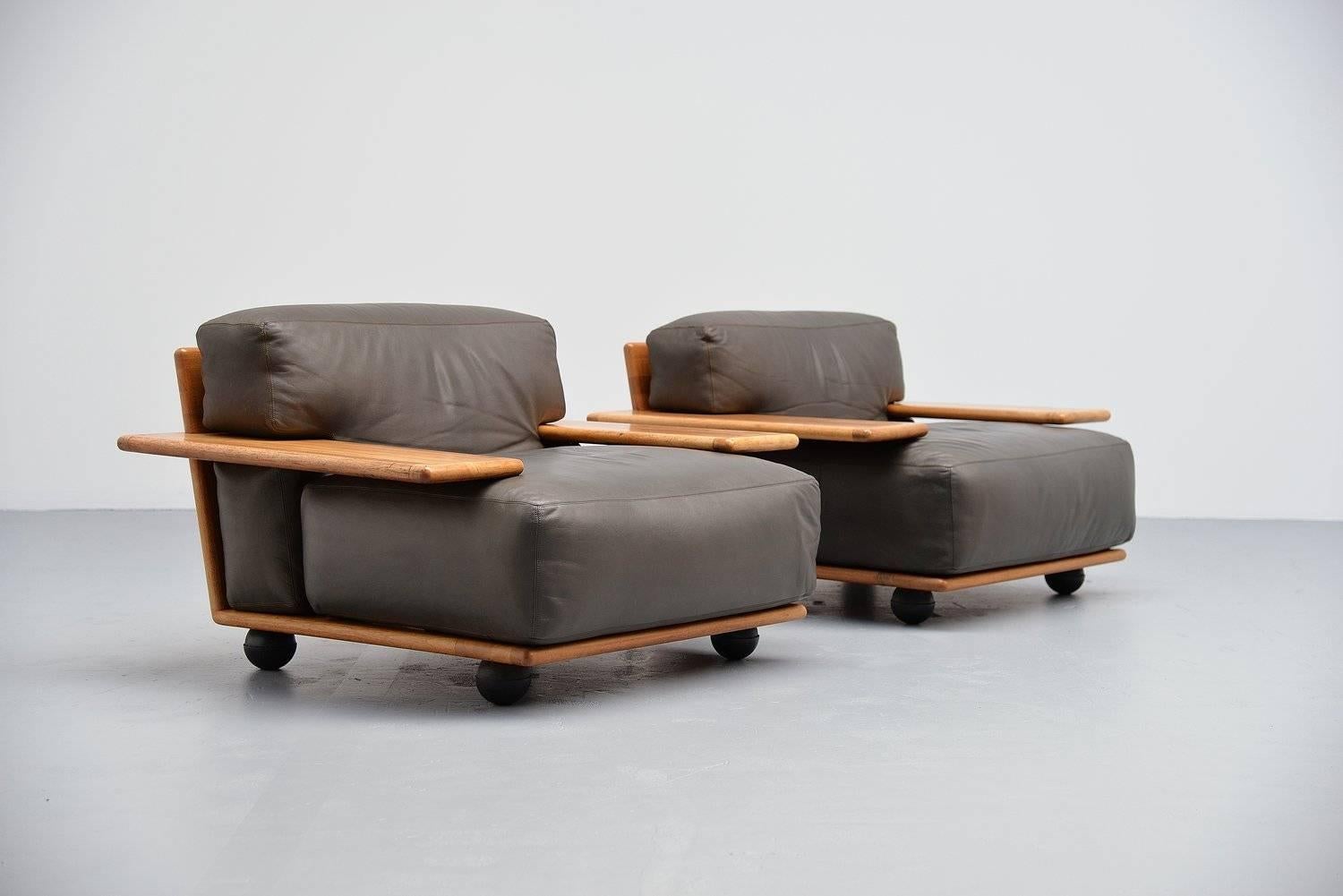 Leather Mario Bellini Pianura seating group Cassina 1971