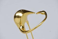 Brass flamingo umbrella stand Willy Daro attributed 1970