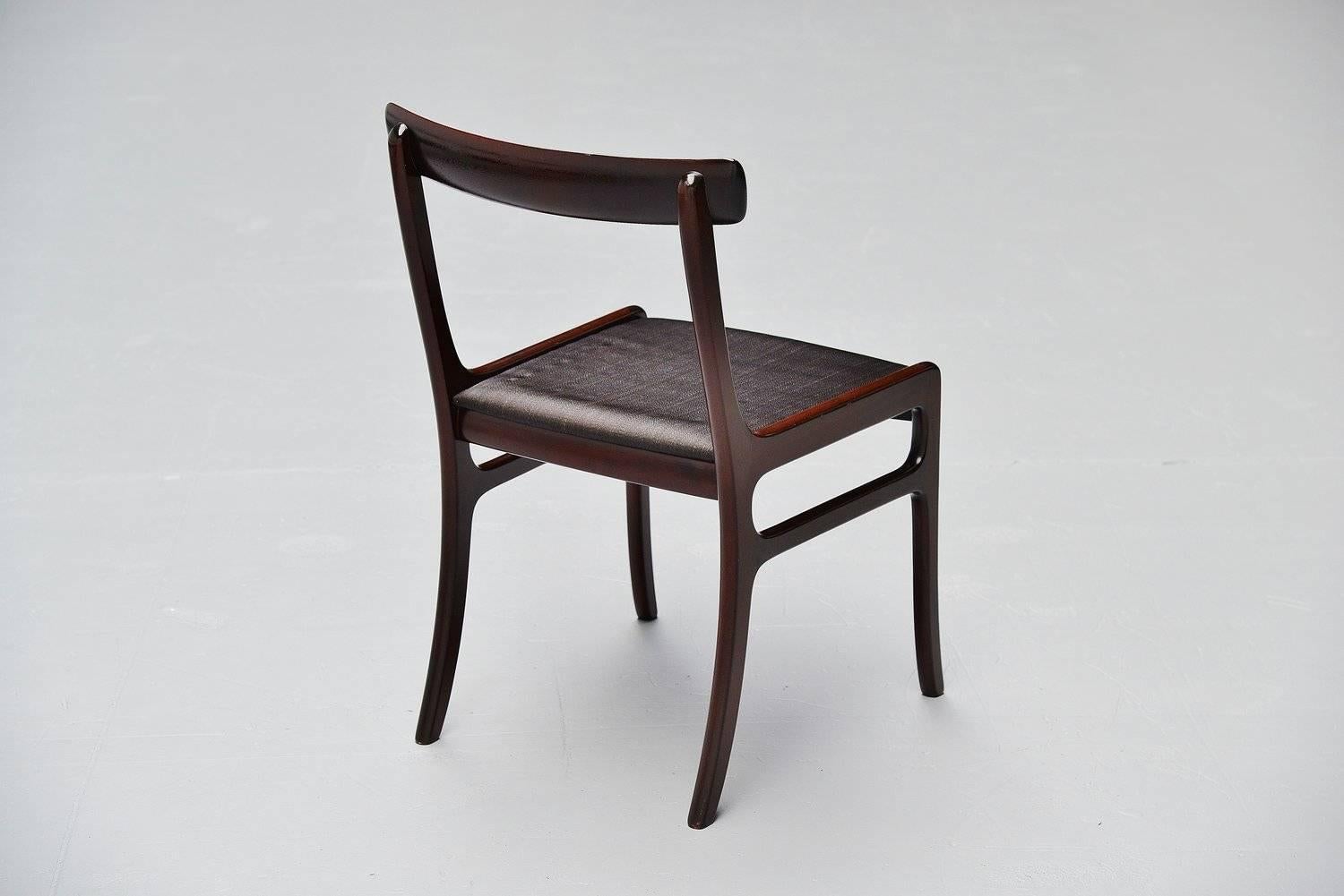 Ole Wanscher Rungstedlund chairs in Mahogany Denmark 1950 In Good Condition In Roosendaal, Noord Brabant