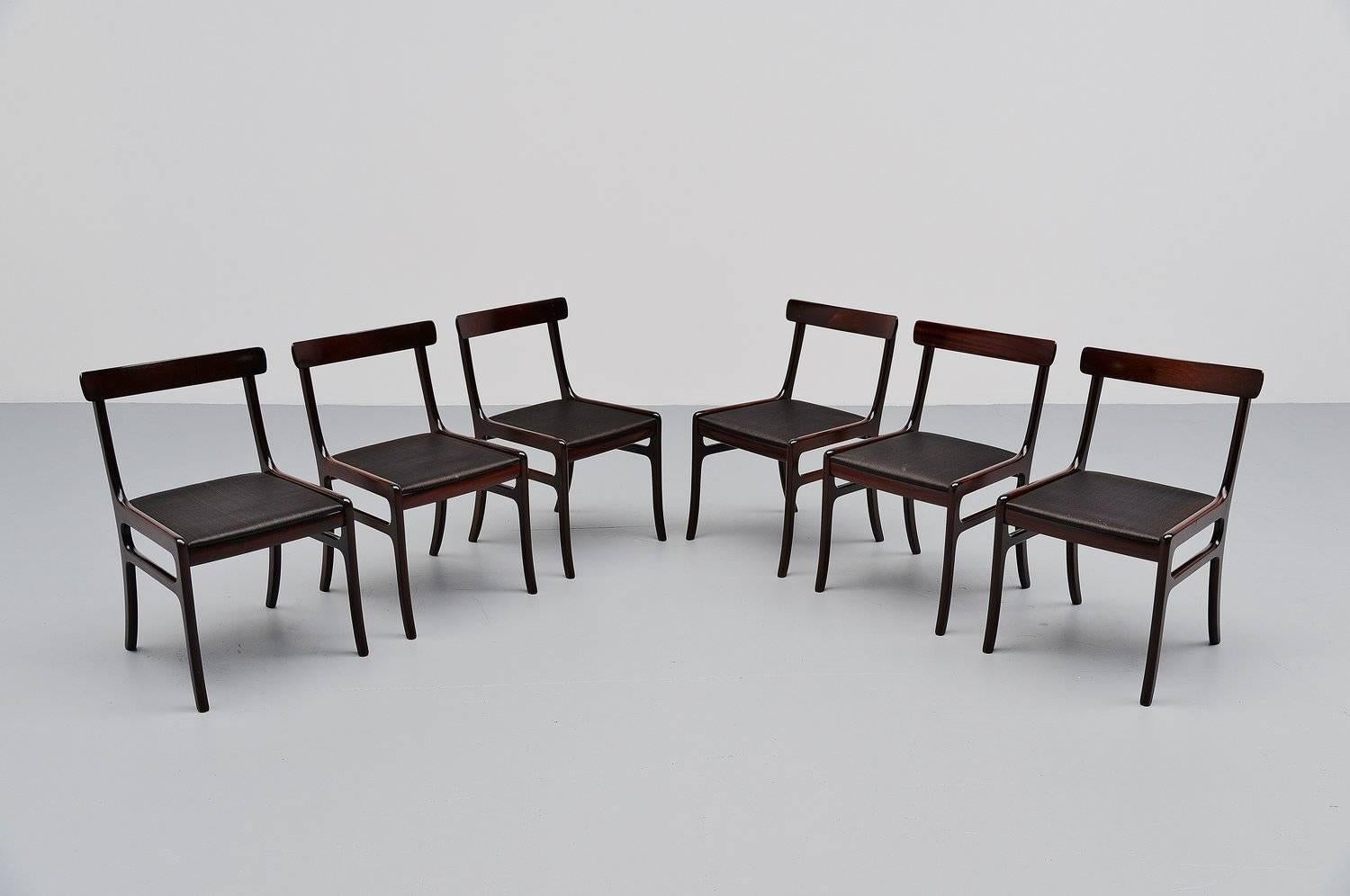 Ole Wanscher Rungstedlund chairs in Mahogany Denmark 1950 4