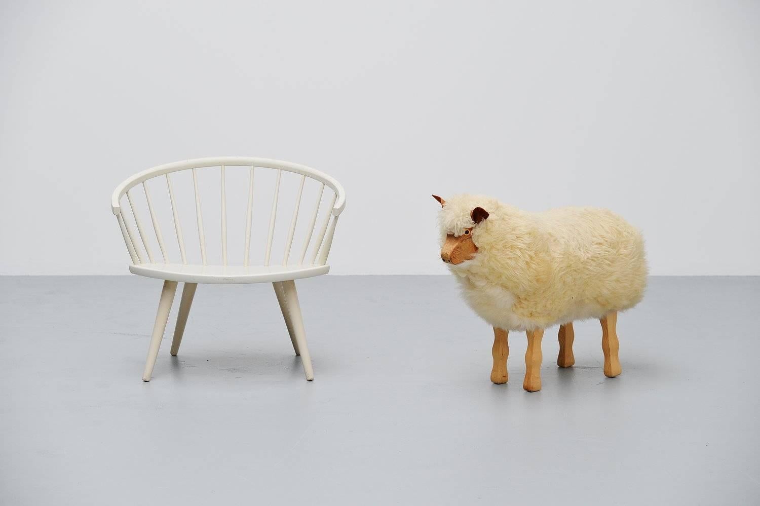 Leather Decorative sheep in the manner of Francois Xavier Lalanne 1970