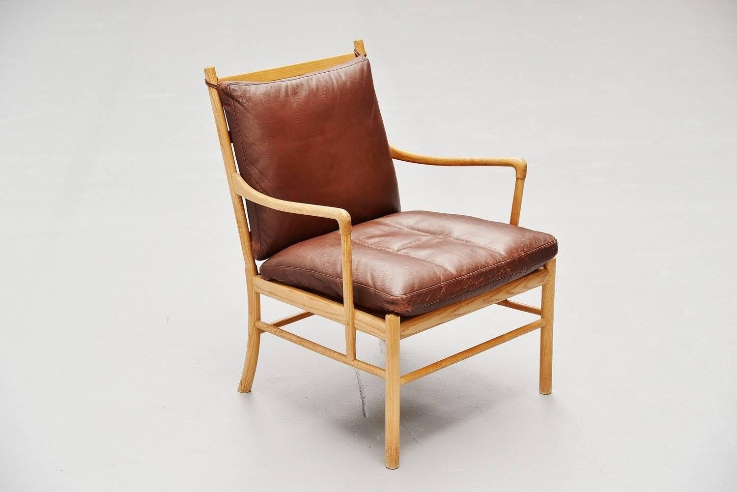 Ole Wanscher Colonial chair in oak P Jeppesen Denmark 1959 In Good Condition In Roosendaal, Noord Brabant