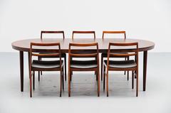Kai Kristiansen oval rosewood dining table Denmark 1960