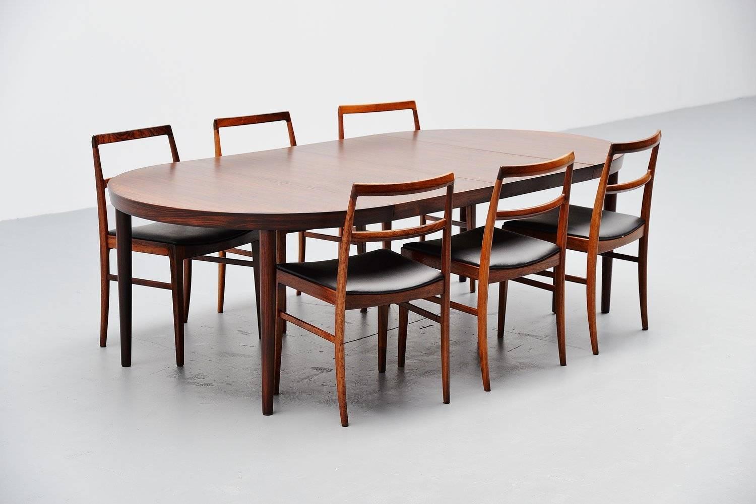 Kai Kristiansen oval rosewood dining table Denmark 1960 1