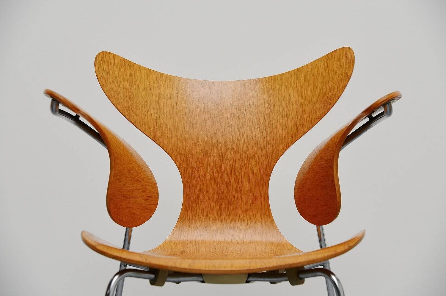 Mid-Century Modern Arne Jacobsen Seagull Dining Chairs Fritz Hansen, 1972