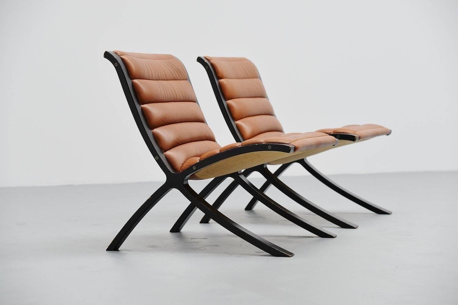 Lacquered Peter Hvidt Orla Mølgaard Nielsen X-Chair Fritz Hansen, 1979