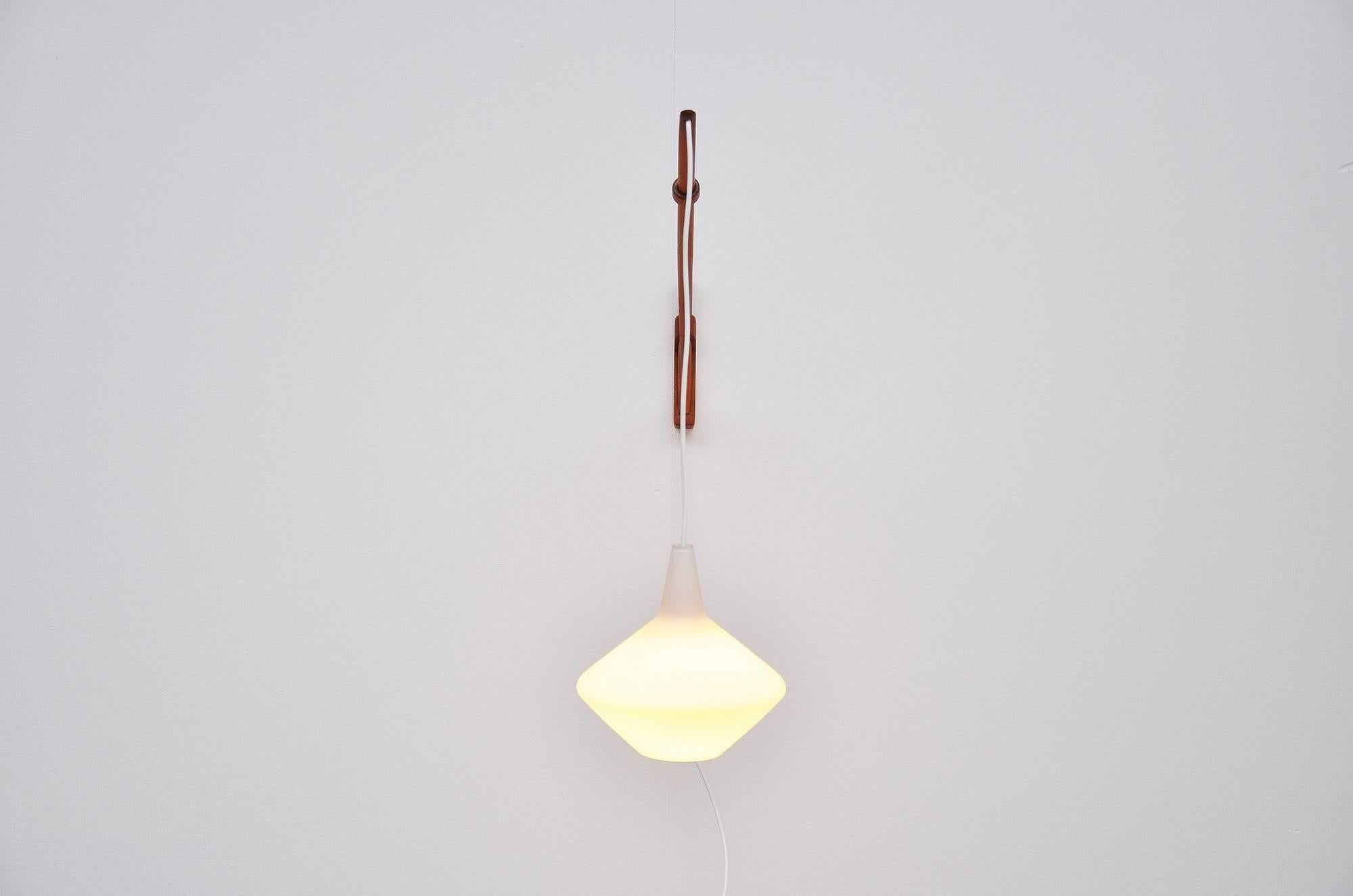 Glass Lisa Johansson-Pape Arc Wall Lamp, Finland, 1954