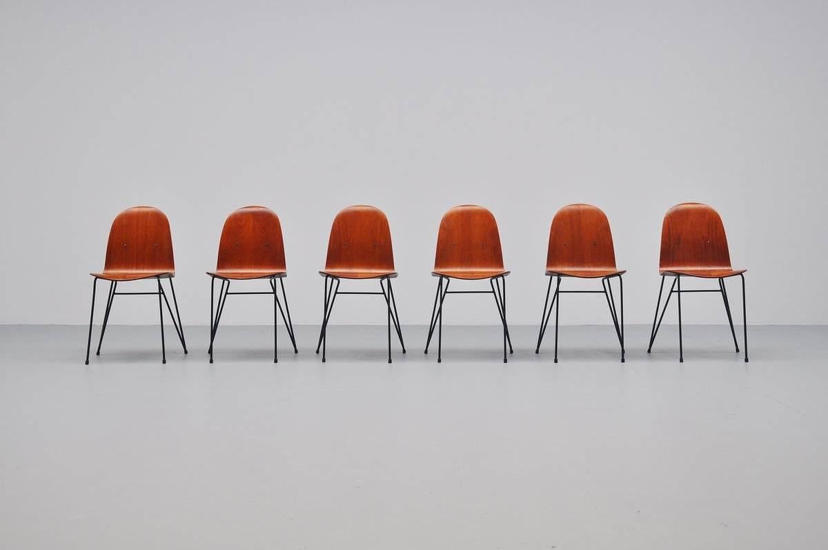 Mid-Century Modern Plywood Dinner Chairs Made in Italy, 1950