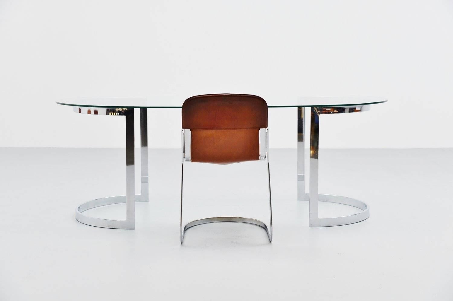Oval Cidue Dining Table, Italy, 1970 In Good Condition In Roosendaal, Noord Brabant