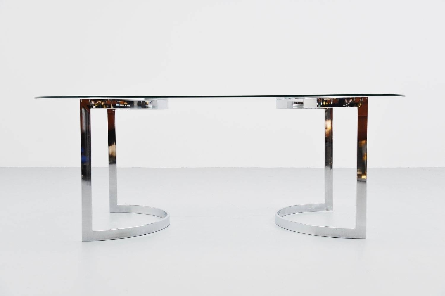 large oval glass dining table
