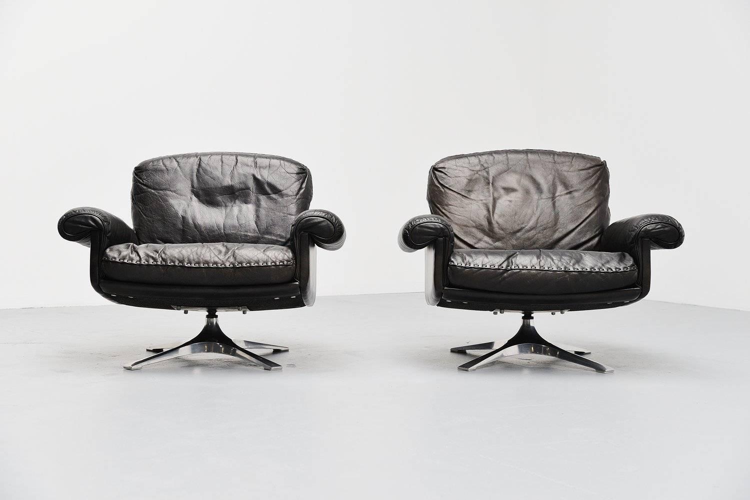 Mid-Century Modern De Sede DS31 Pair of Lounge Chairs, Switzerland, 1970