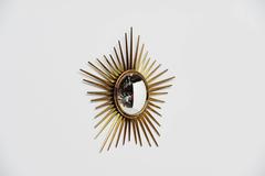 Brass Sunburst Mirror, Italy, 1950