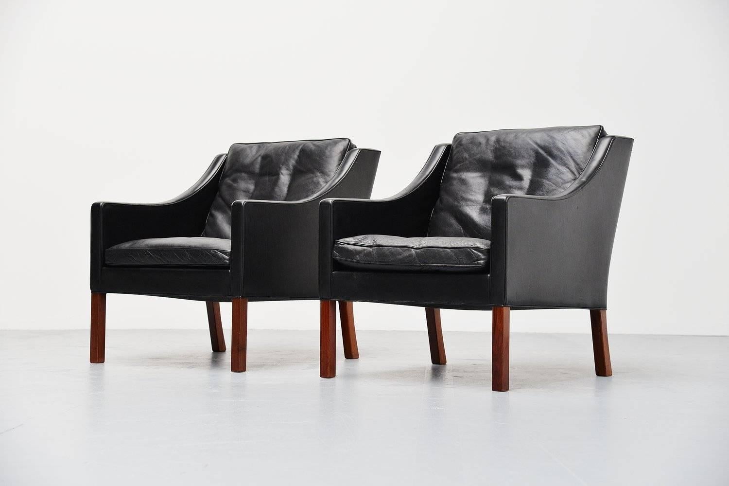 Danish Borge Mogensen Fredericia Lounge Chairs, Denmark, 1963
