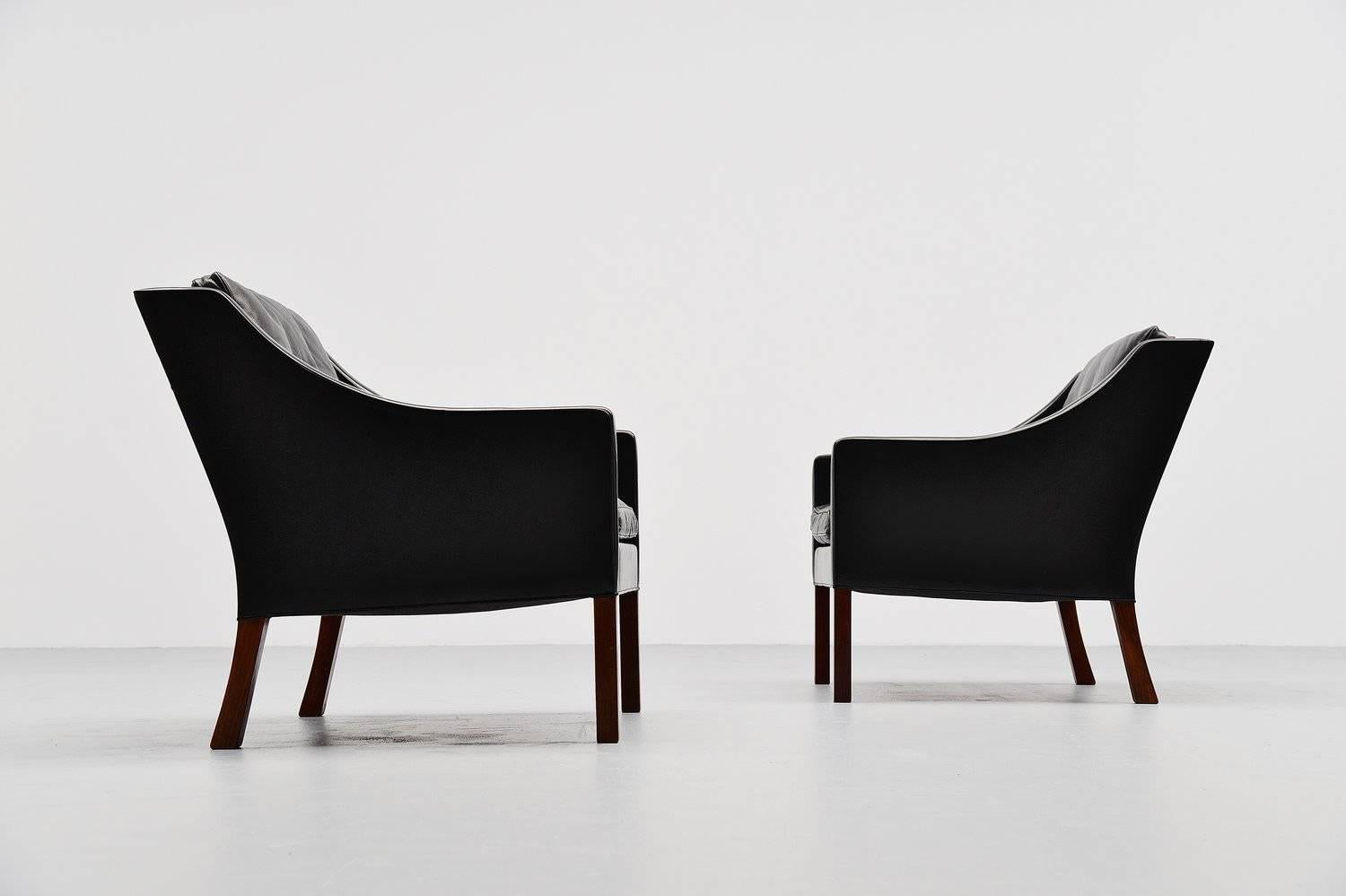 Mid-20th Century Borge Mogensen Fredericia Lounge Chairs, Denmark, 1963