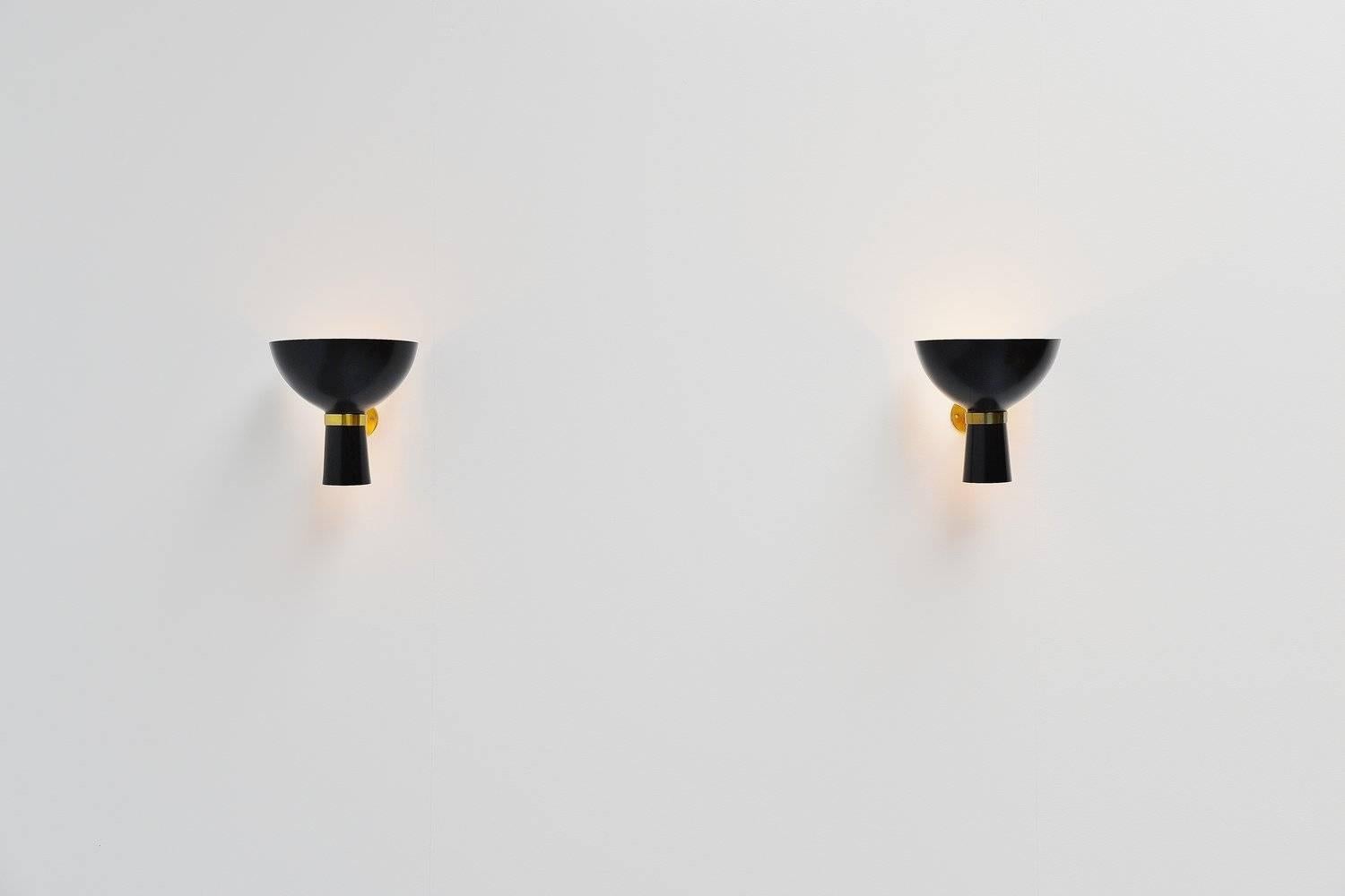 Italian Stilnovo Pair of Sconces, Italy, 1950