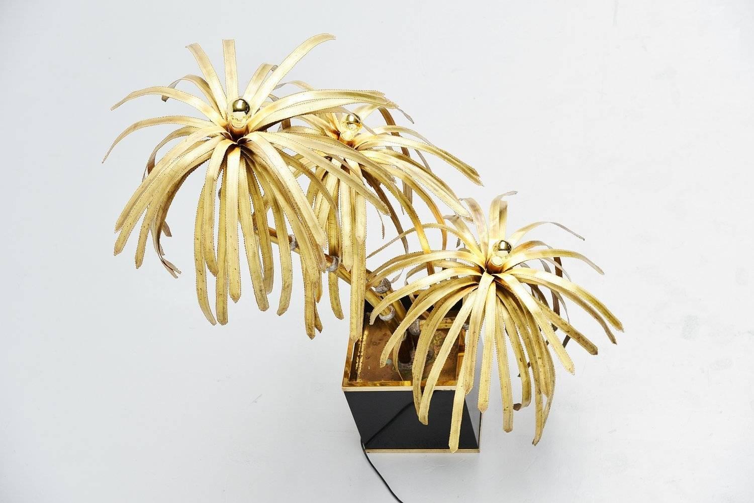 Maison Jansen Palm Tree Floor Lamp, France, 1970 In Good Condition In Roosendaal, Noord Brabant