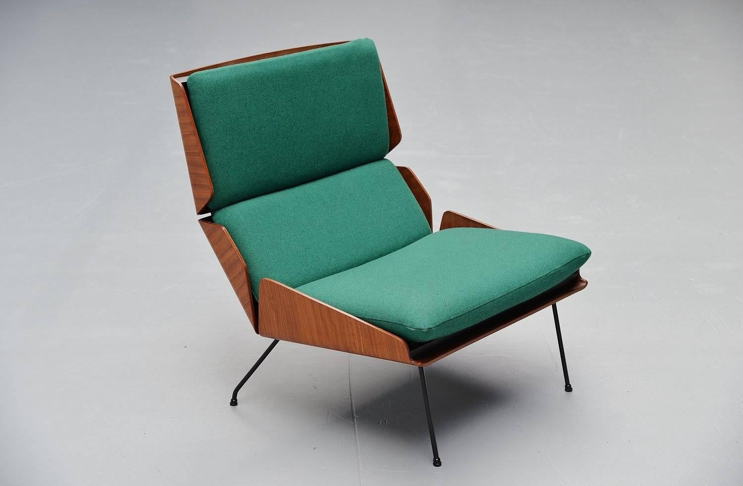 Fabric Georges van Rijck Beaufort Lounge Chair, Belgium, 1959